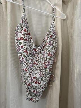 Aqua Swim Floral Print Side-Tie One-Piece Swimsuit